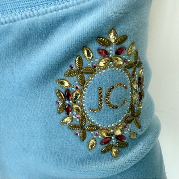 Juicy Couture women velvet blue pants size XS Limited Edition - Picture 2 of 9